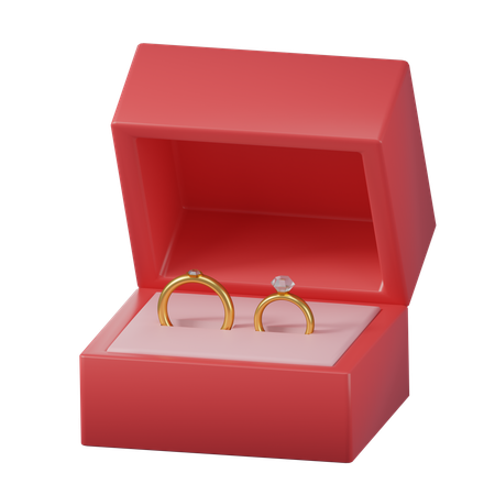 Caja de anillos de pareja  3D Icon