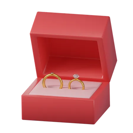 Caja de anillos de pareja  3D Icon