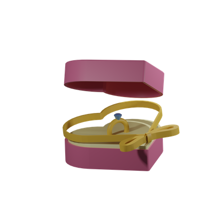 Caja de anillo de san valentín  3D Illustration