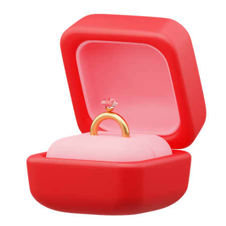 Caja de anillo de san valentín  3D Icon