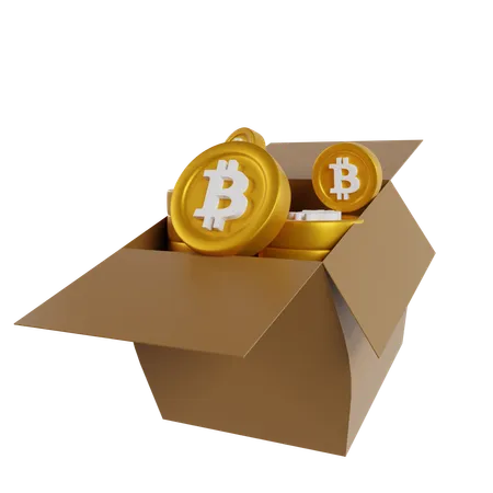 Caja de bitcoins  3D Icon
