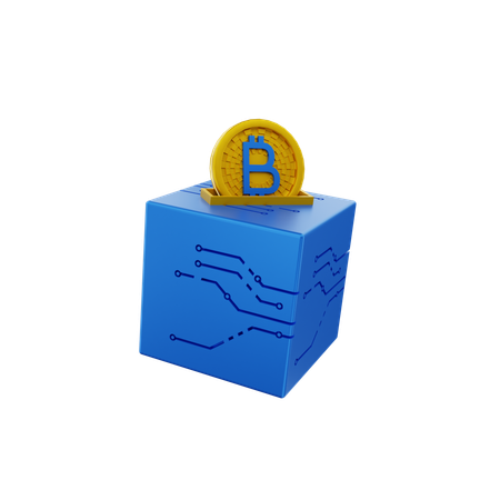 Caja de bitcoins  3D Icon