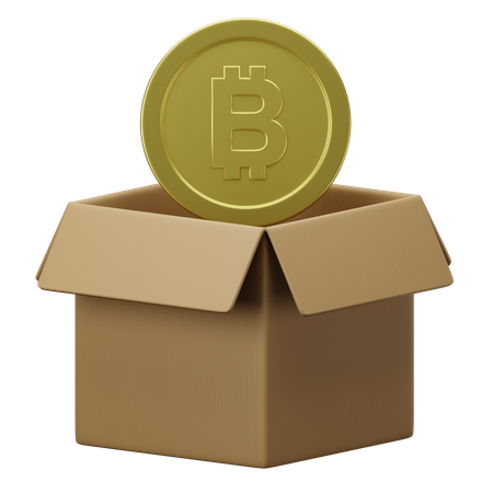 Caja de bitcoins  3D Illustration