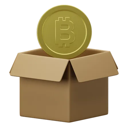 Caja de bitcoins  3D Illustration