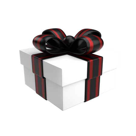 Caja blanca premium y caja de regalo con lazo rojo  3D Illustration