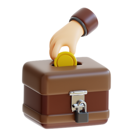 Caja de caridad  3D Icon