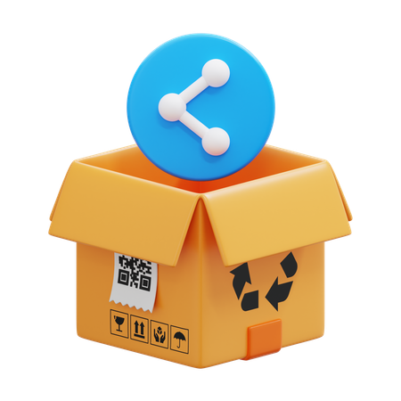 Compartir caja  3D Icon