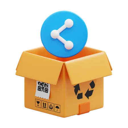 Compartir caja  3D Icon