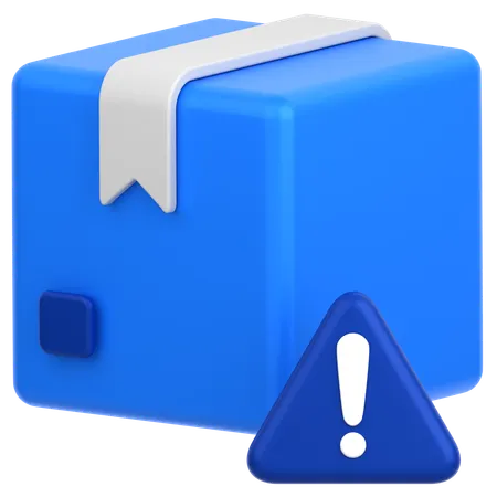 Caja con alerta  3D Icon
