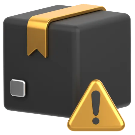Caja con alerta  3D Icon