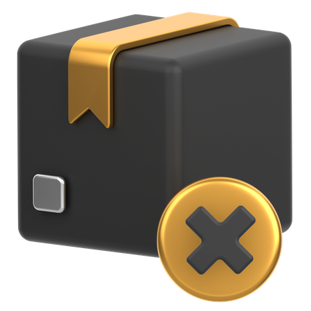 Caja con cancelar  3D Icon