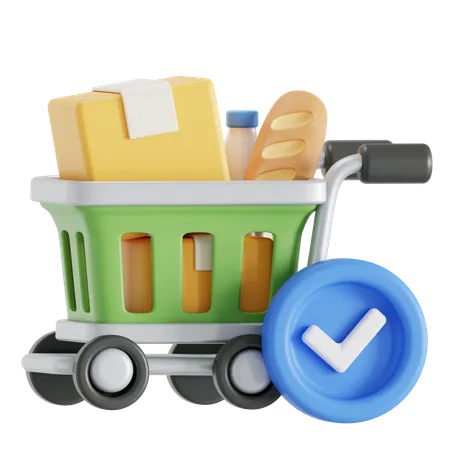 Pagar con carrito de compras  3D Icon