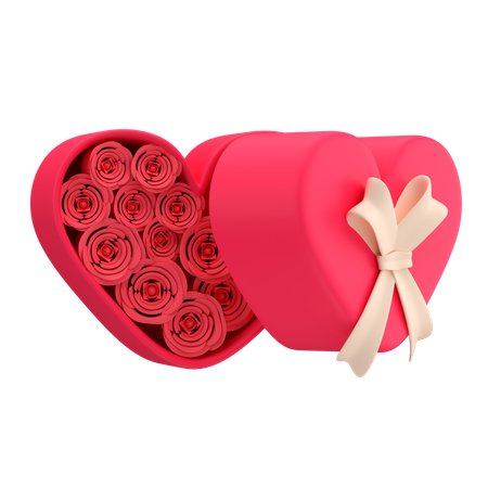 Caja en forma de corazón  3D Icon