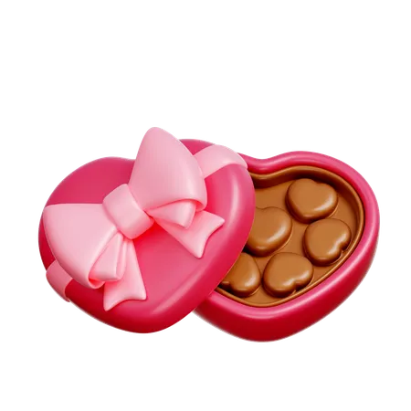 Caja de chocolate con forma de corazón  3D Icon