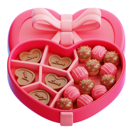 Caja de corazón de chocolate  3D Icon