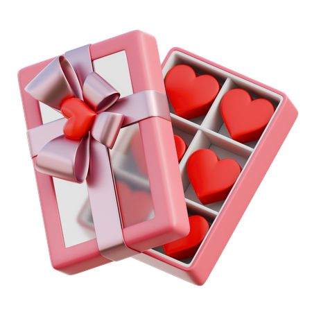 Caja de corazón de chocolate  3D Icon