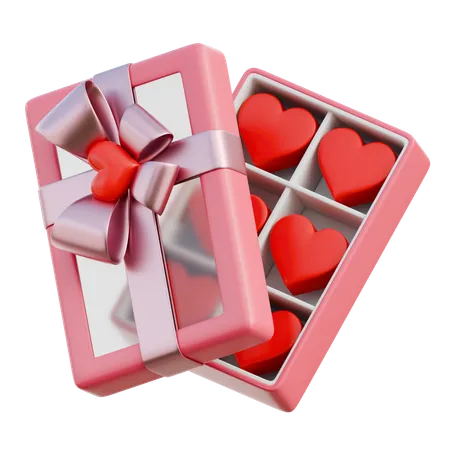 Caja de corazón de chocolate  3D Icon