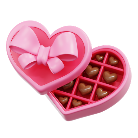 Caja de corazón de chocolate  3D Icon