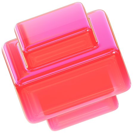 Caja cuadrada roja  3D Icon