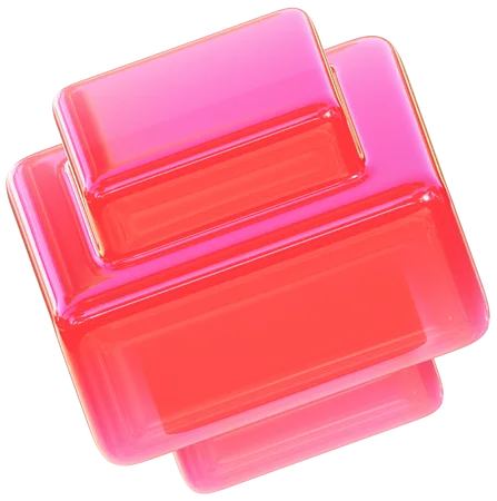 Caja cuadrada roja  3D Icon