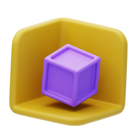 Caja cúbica  3D Icon