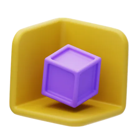 Caja cúbica  3D Icon