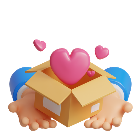 Caja de donaciones de amor para caridad  3D Icon