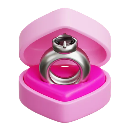 Caja de anillo de corazón  3D Icon