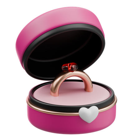 Caja de anillos de amor  3D Icon