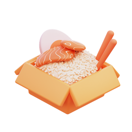 Caja de arroz  3D Icon