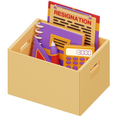 Caja de cartón resignada  3D Icon