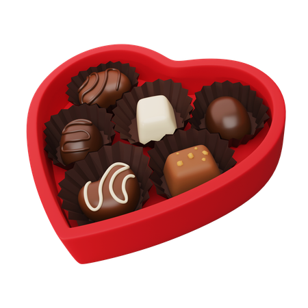 Caja de chocolate en forma de corazón  3D Icon