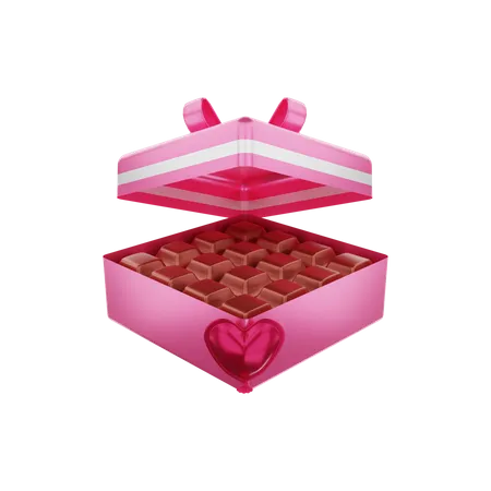 Caja de chocolates de san valentín  3D Illustration