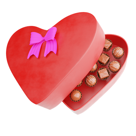 Caja de chocolates en forma de corazón  3D Icon