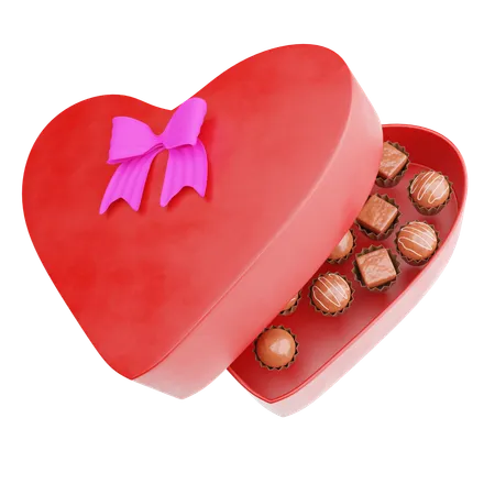 Caja de chocolates en forma de corazón  3D Icon