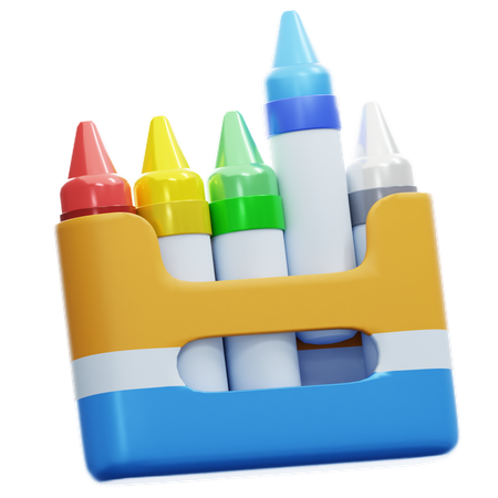 Caja de colores de crayones  3D Icon