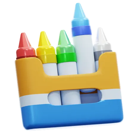 Caja de colores de crayones  3D Icon