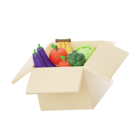 Caja de comestibles  3D Icon