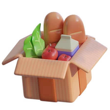 Caja de comestibles  3D Icon