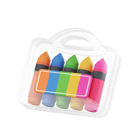 Caja de crayones  3D Icon