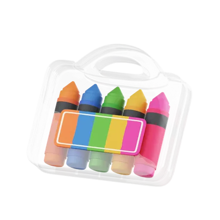 Caja de crayones  3D Icon