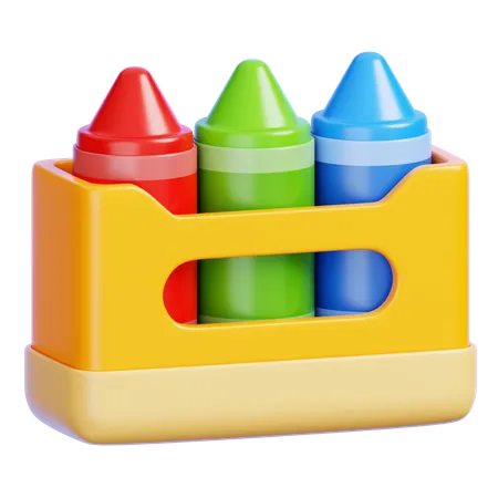 Caja de crayones  3D Icon