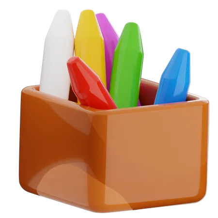 Caja de crayones  3D Icon