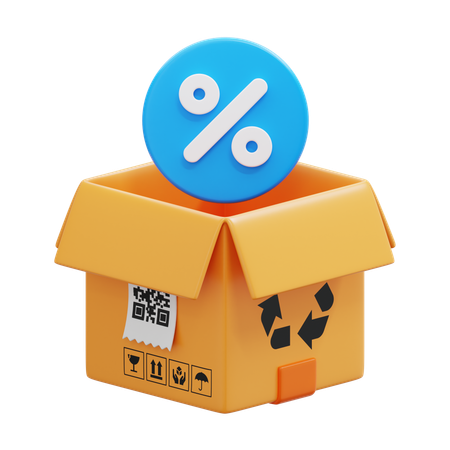 Caja de descuento  3D Icon