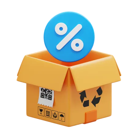 Caja de descuento  3D Icon