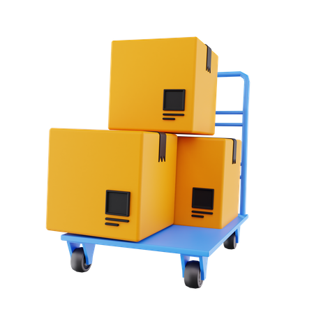 Caja de entrega en el carrito  3D Icon