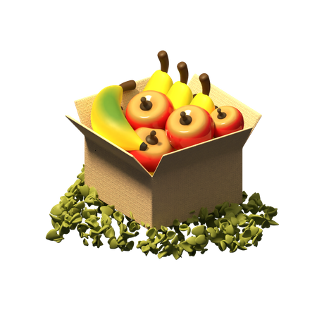 Caja de frutas  3D Icon