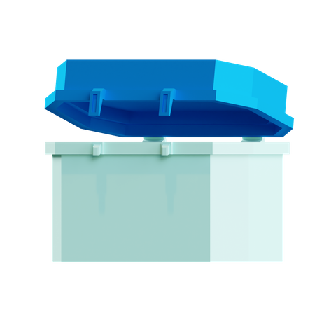 Caja de hielo azul  3D Icon