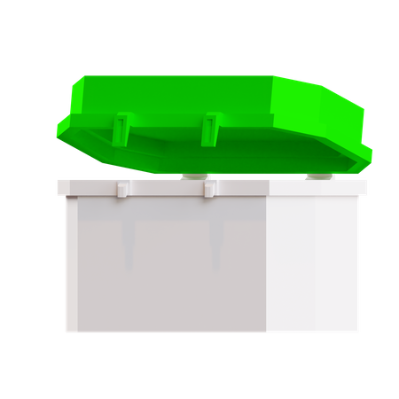 Caja de hielo verde  3D Icon