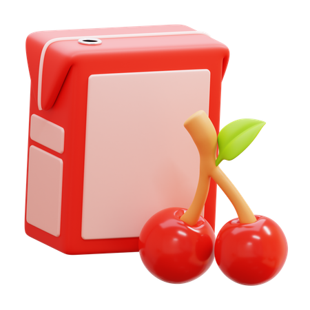 Caja de jugo de cereza  3D Icon